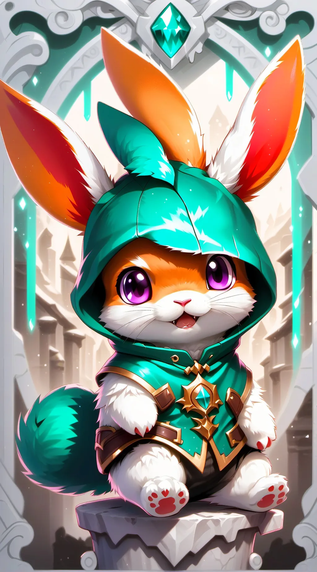 ai character: cute little bunny background