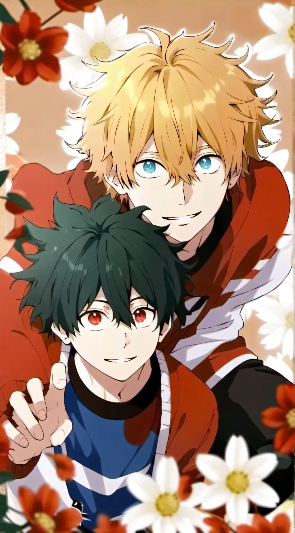 ai character: bakugo and deku background