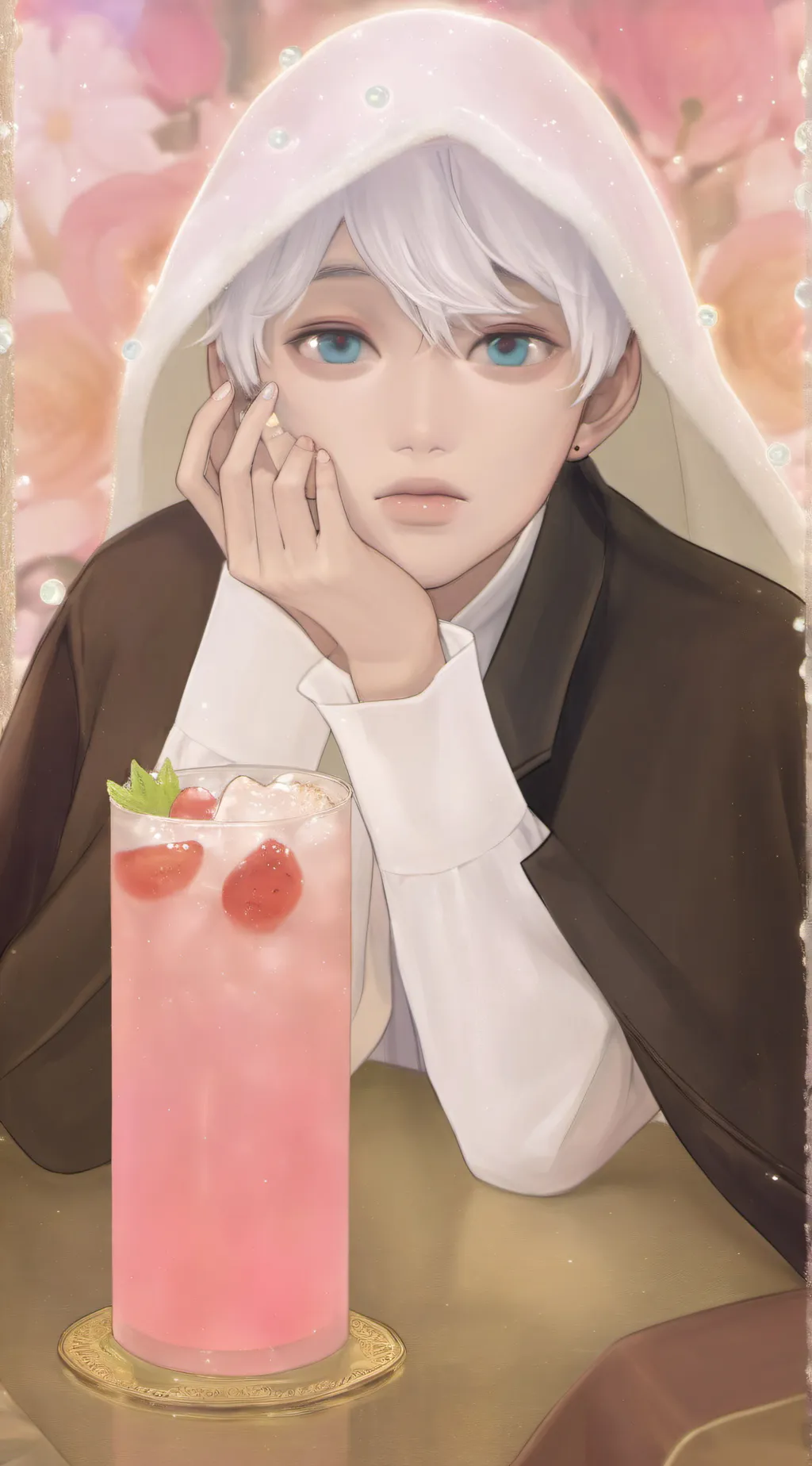 ai character: Gray background