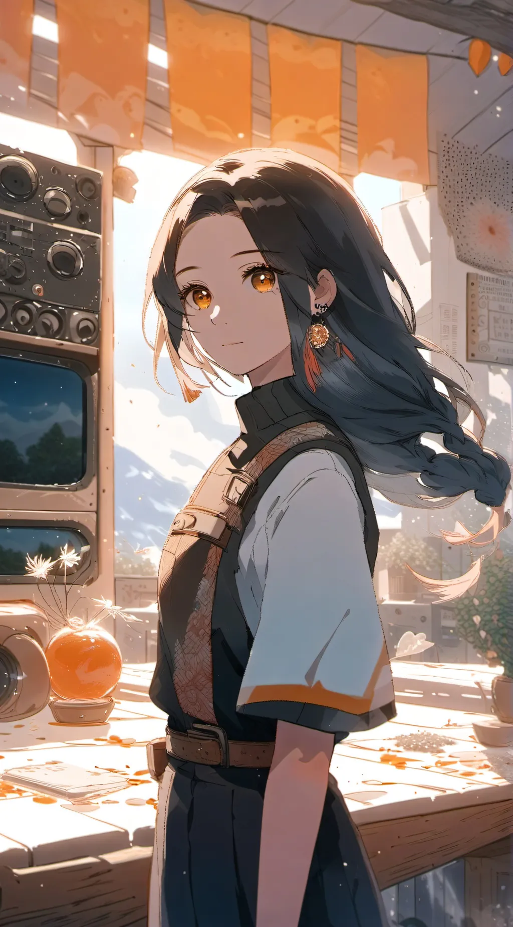 ai character: girl background