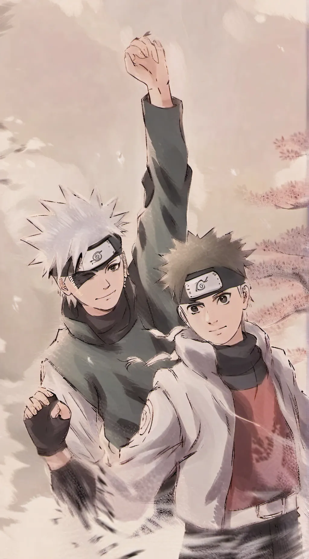 ai character: kakashi and iruka background