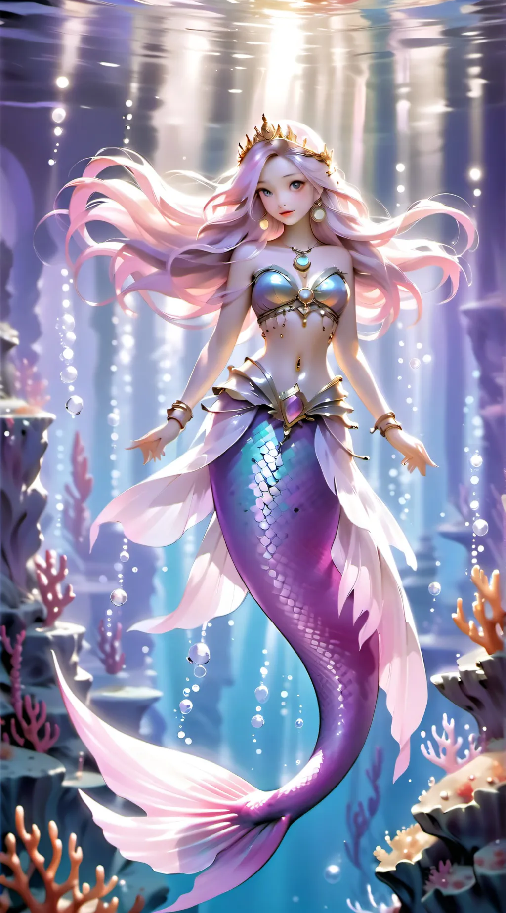 ai character: mermaid background