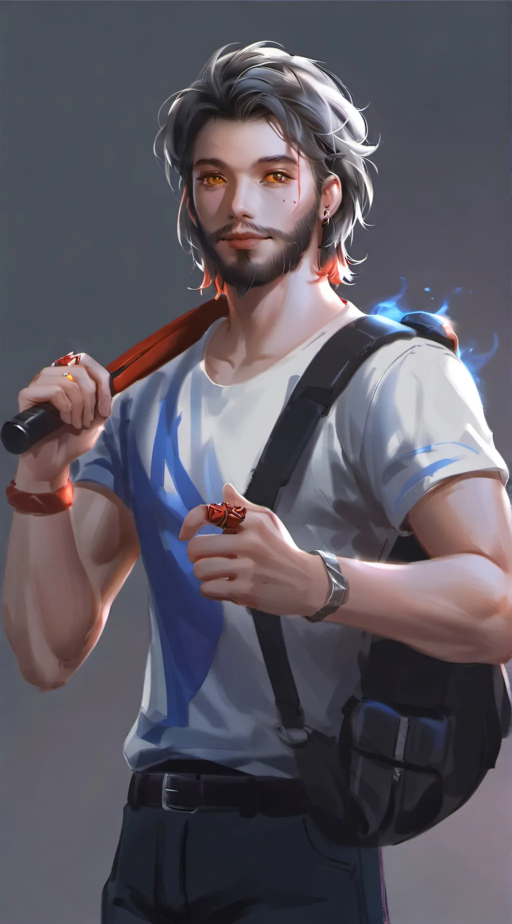 ai character: Dex rock background