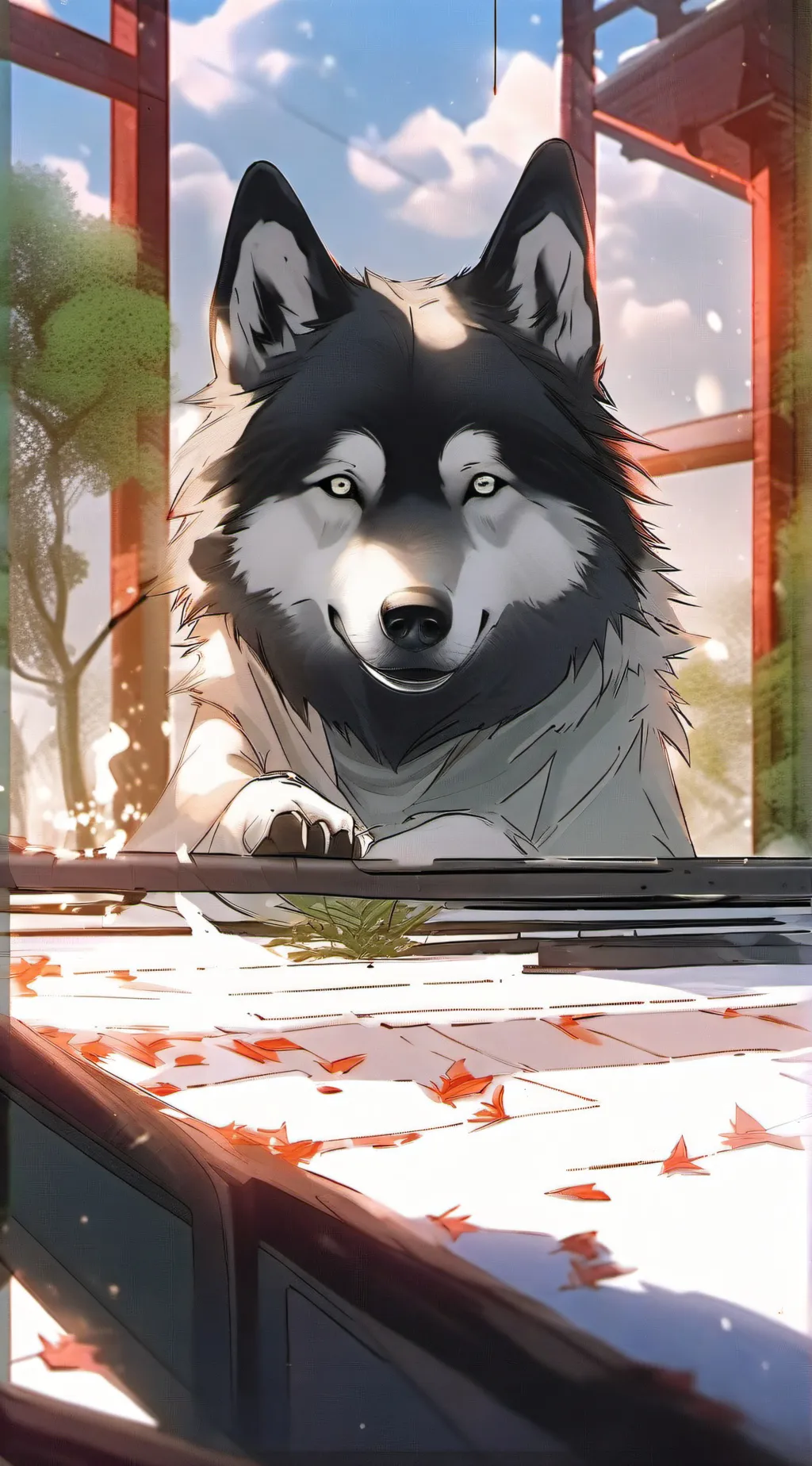 ai character: stray dog background