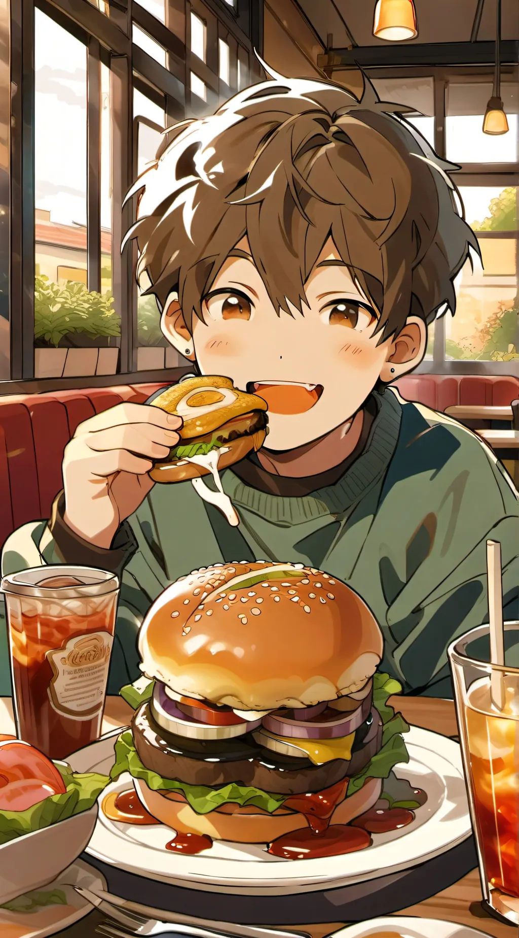 ai character: kid in cafe background