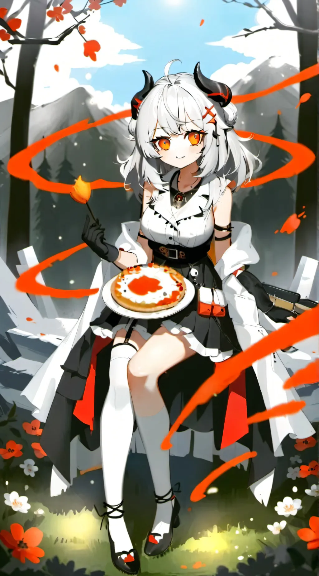 ai character: fire background