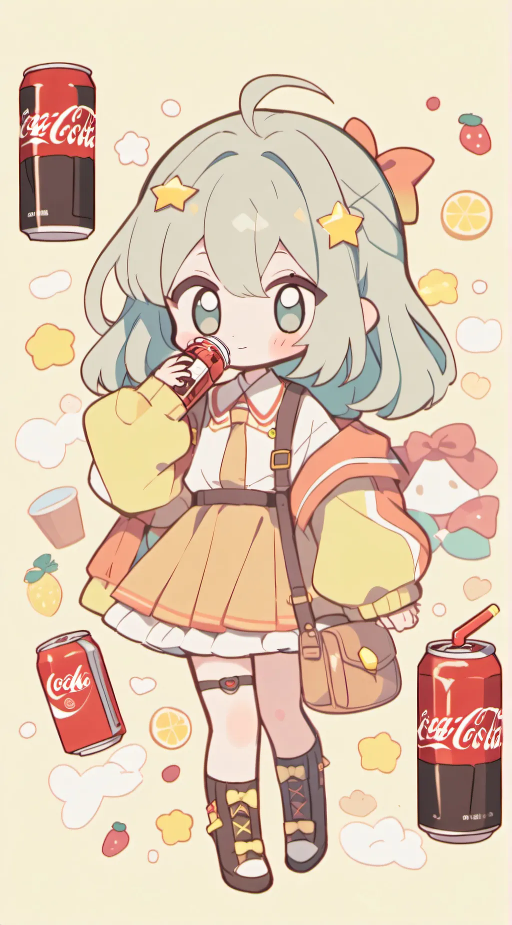 ai character: Coca-Cola girl background
