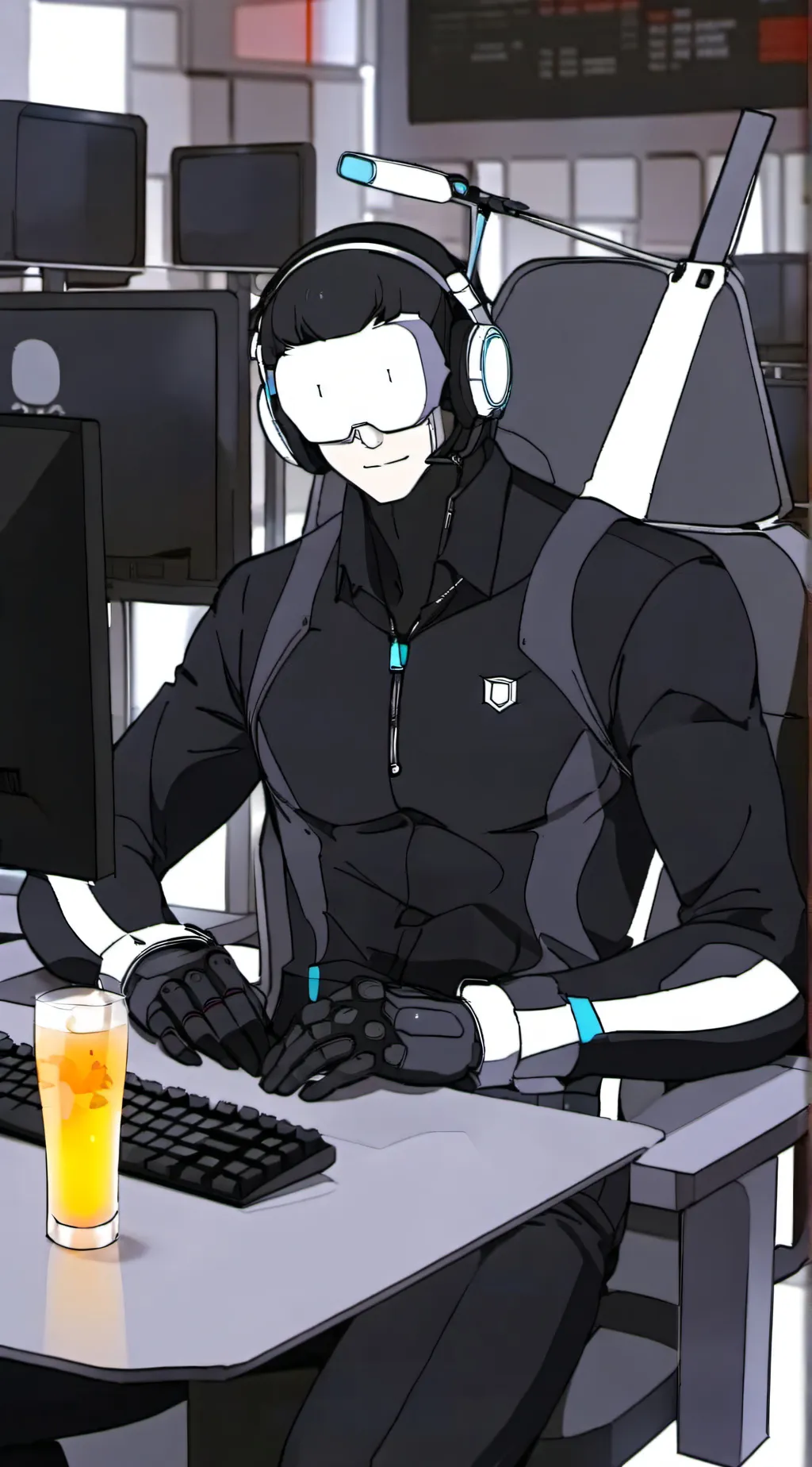 ai character: drunk titan tv man background