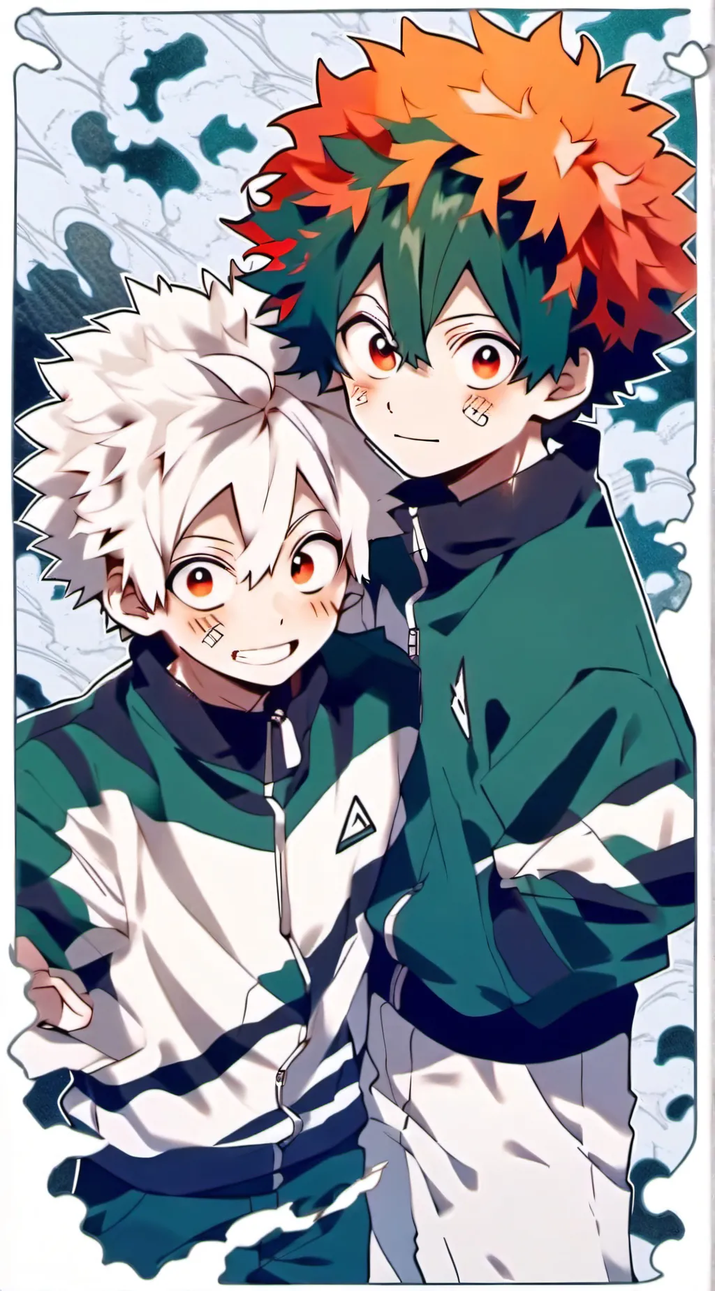 ai character: BakuDeku🧡💚  background