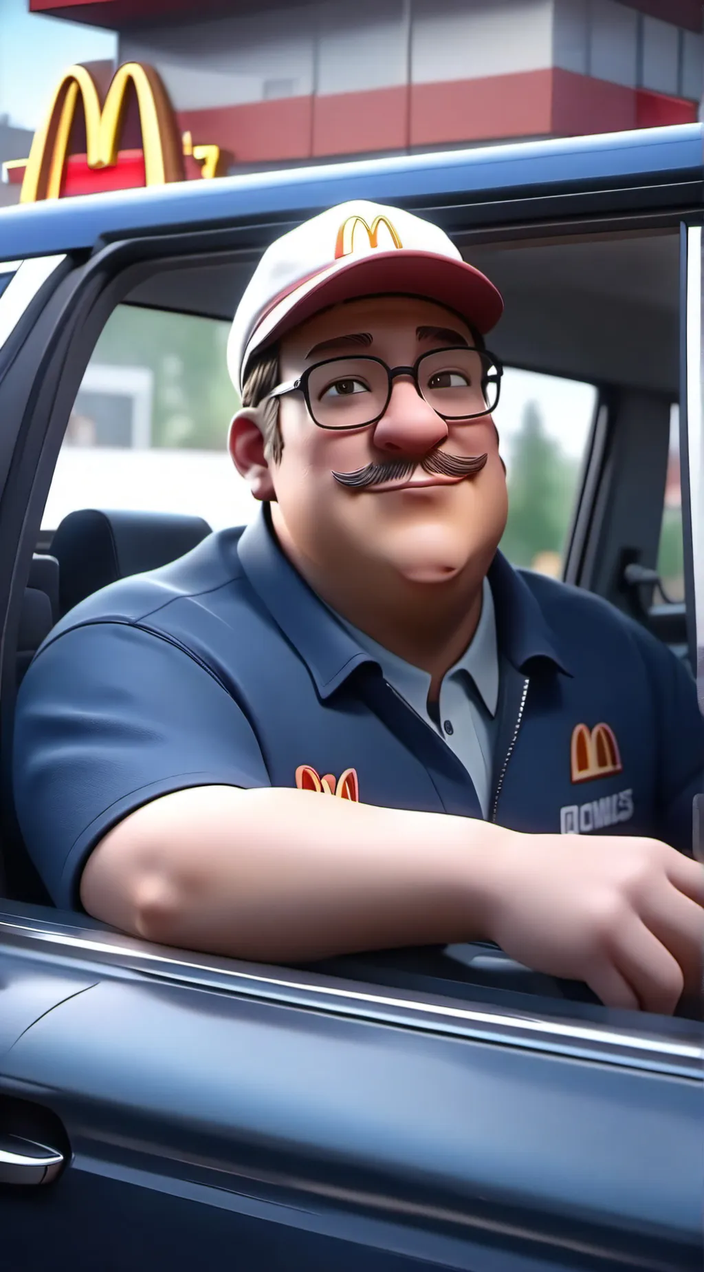 ai character: MickeyD's Disaster background