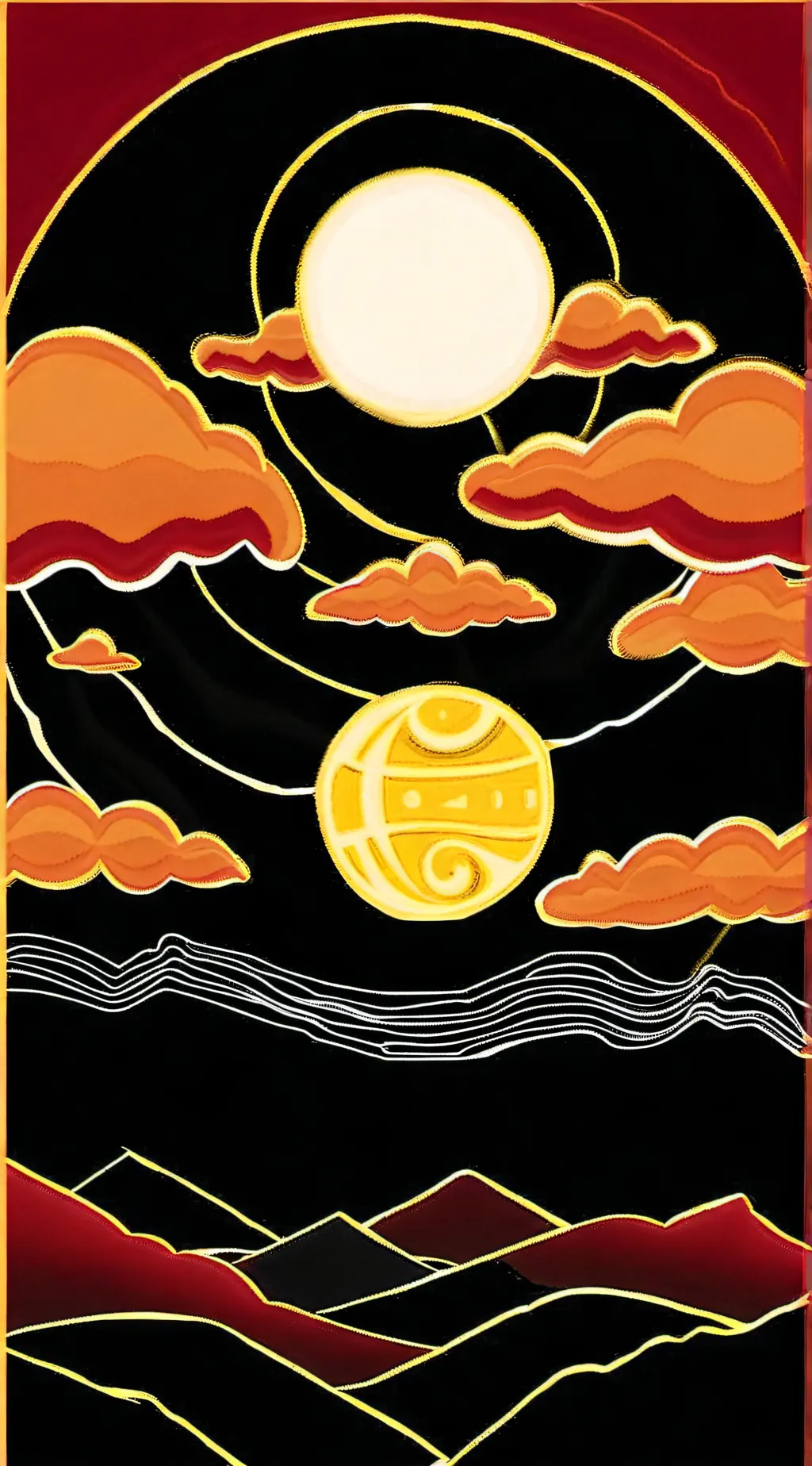 ai character: sun and moon uni background