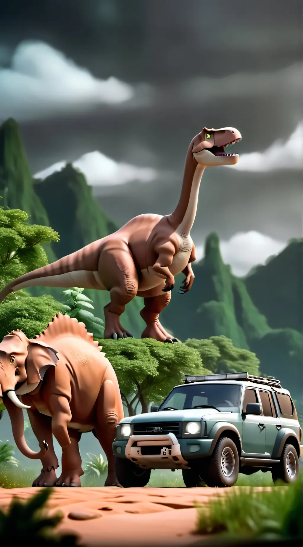 ai character: Jurassic park background