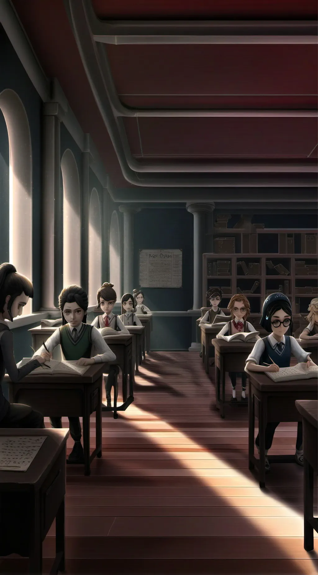 ai character: paper school  background