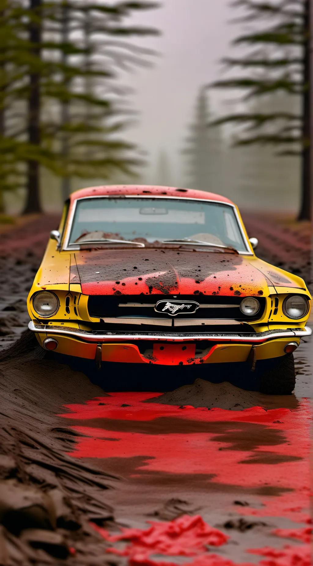ai character: 64 Ford Mustang  background