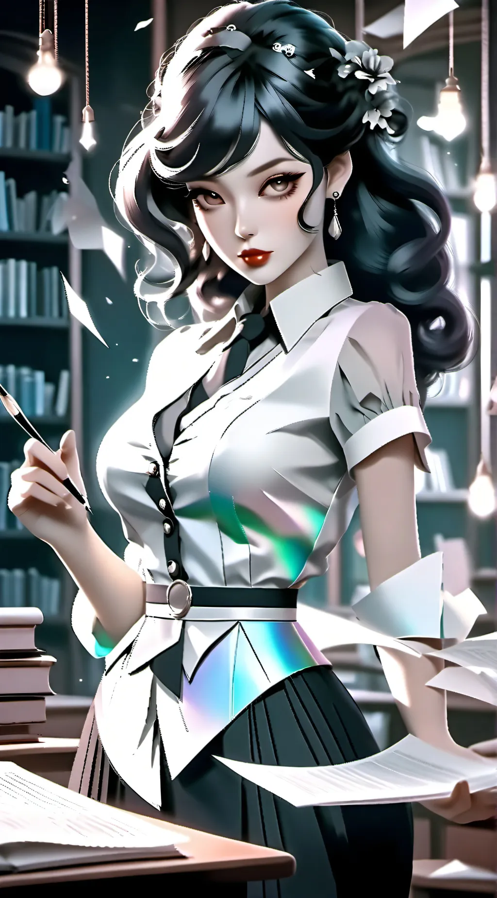 ai character: miss circle background