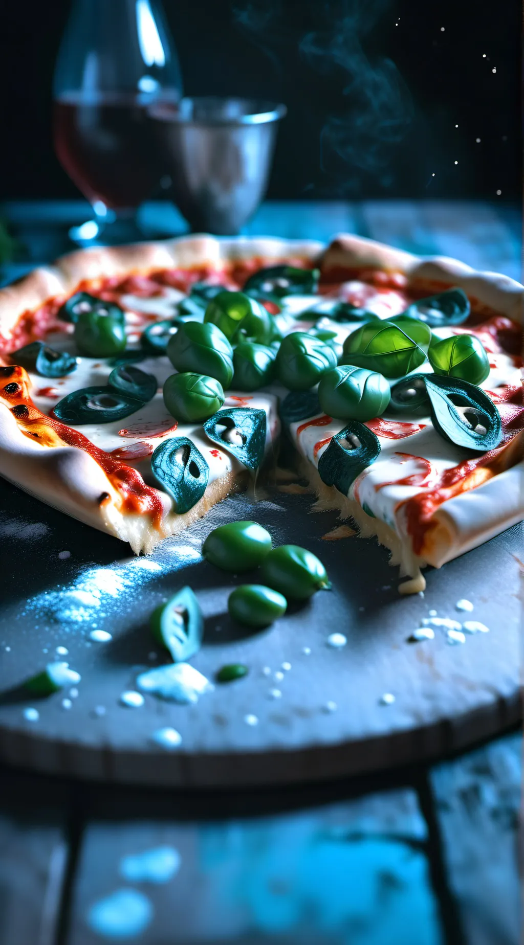 ai character: pizza background