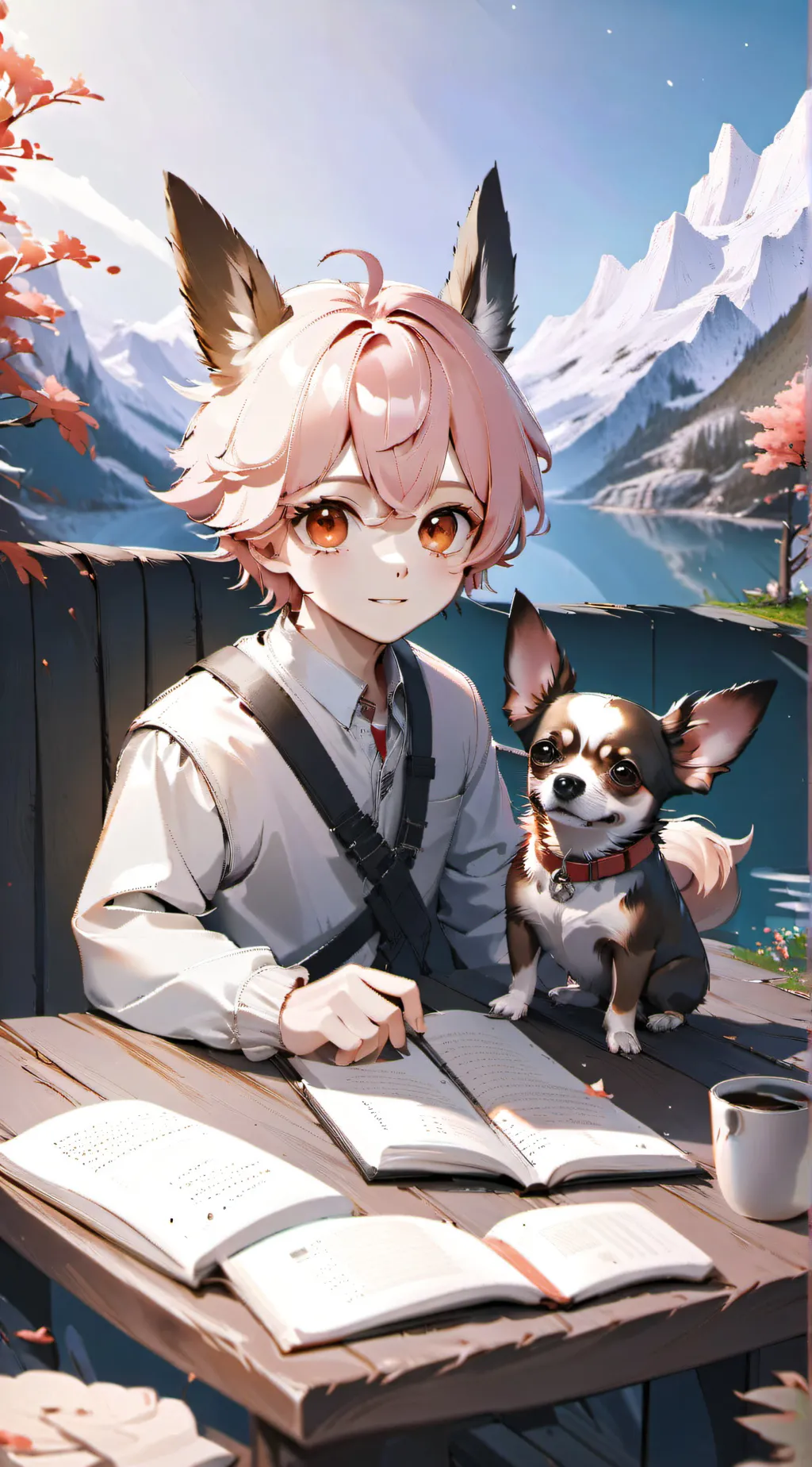 ai character: Dog shelter  background