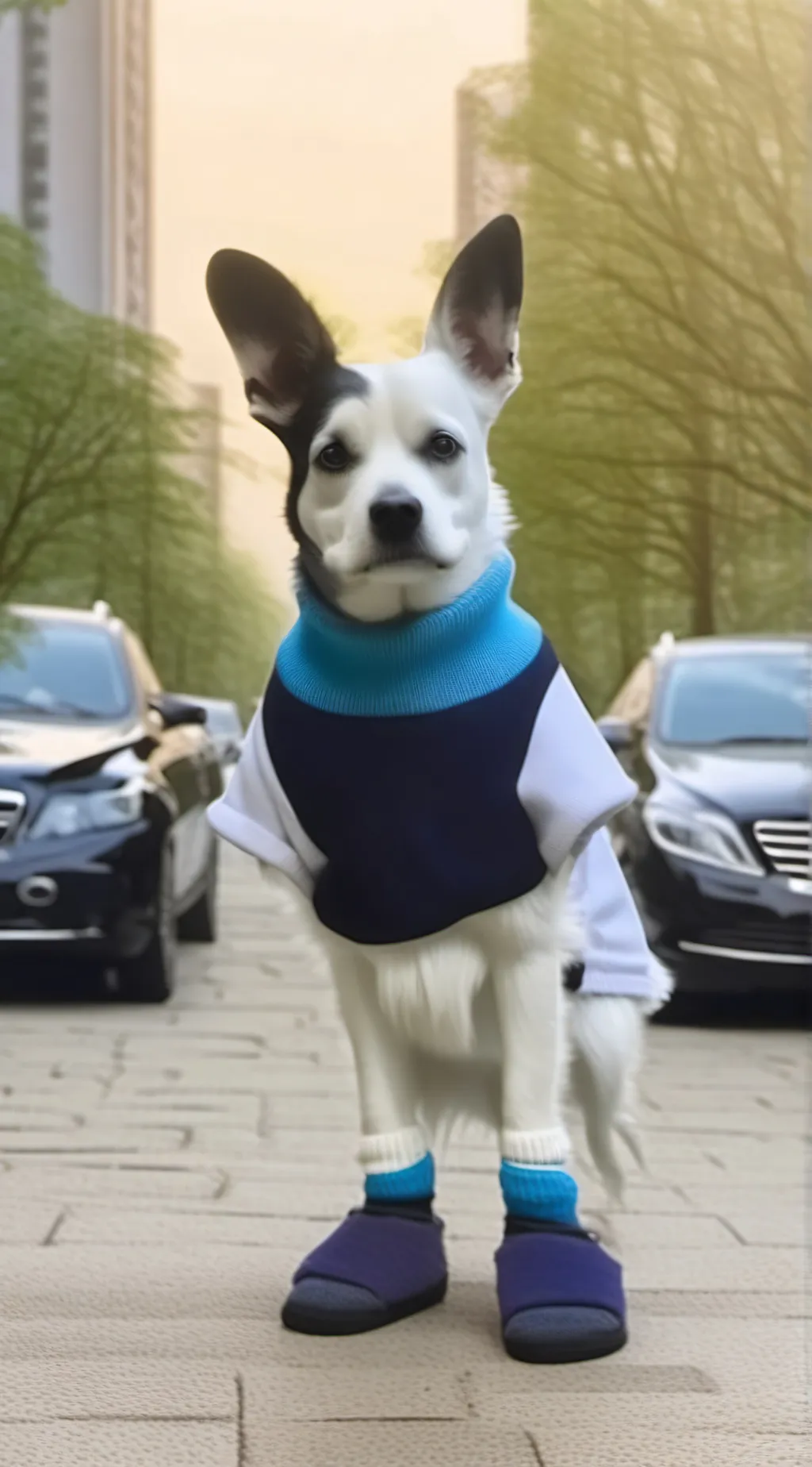 ai character: PlushBluey&friends background