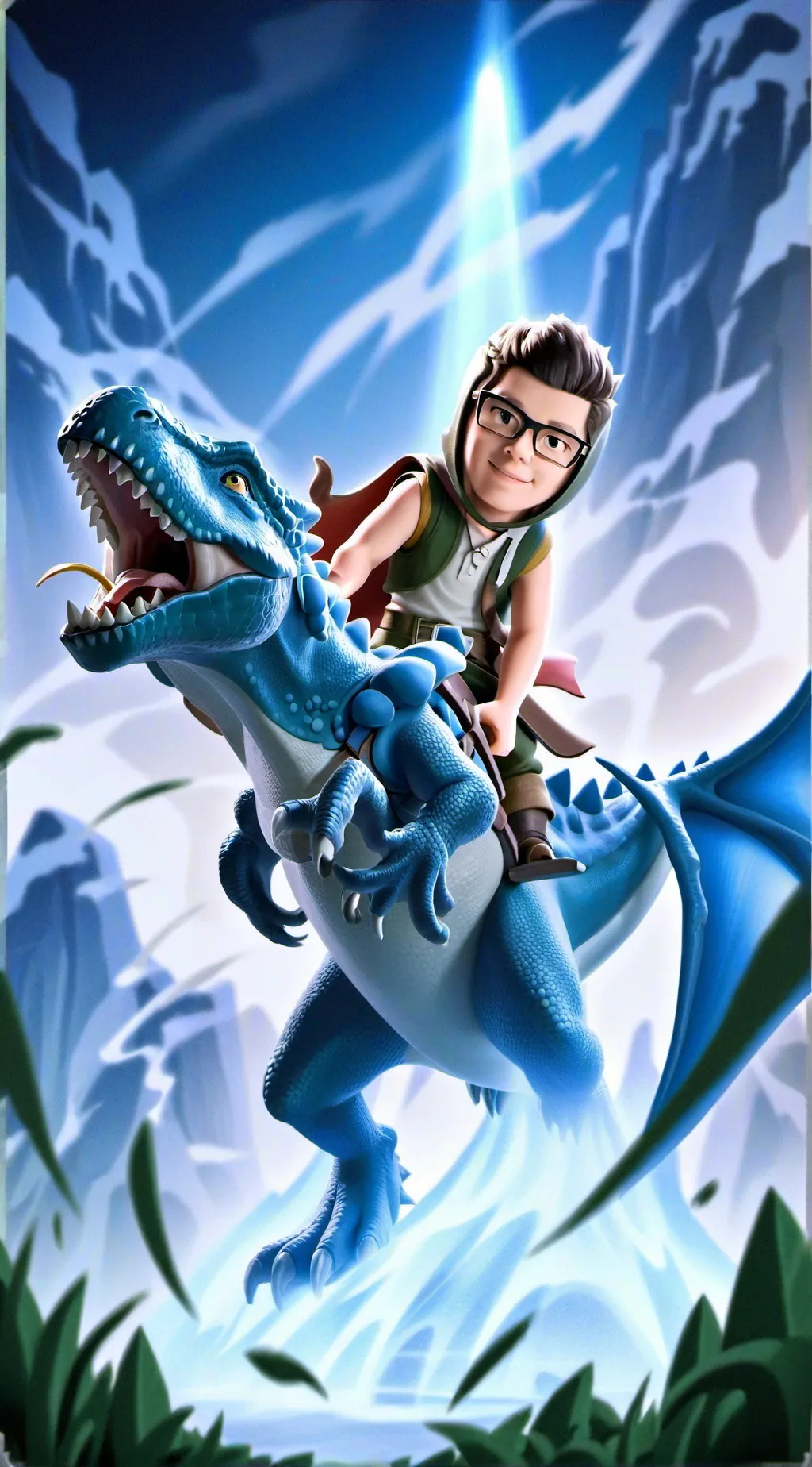 ai character: dino nerd background