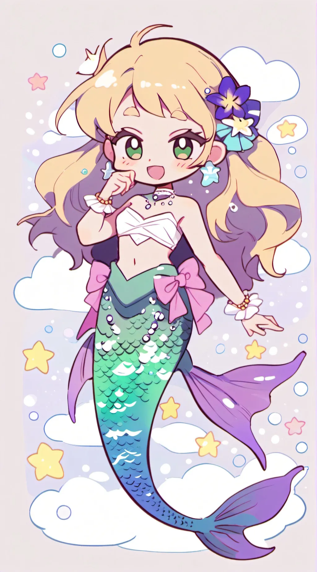 ai character: mermaid virus  background