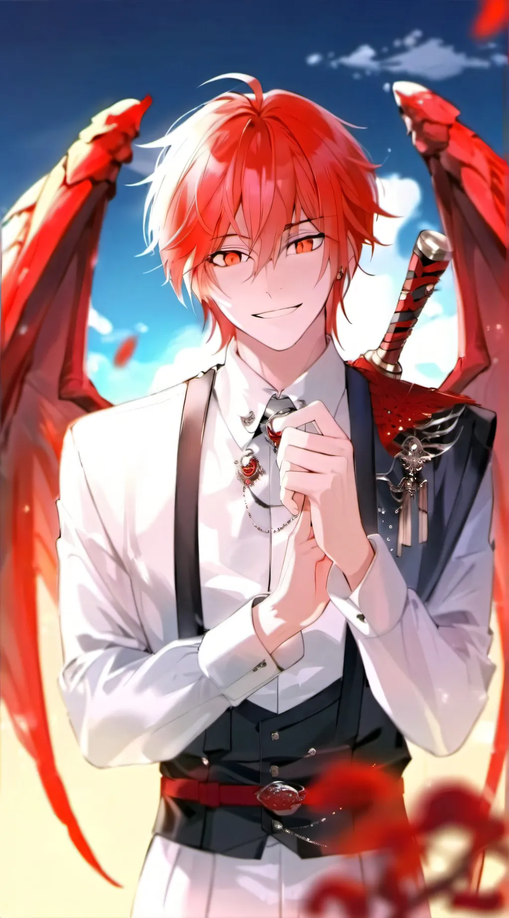ai character: Eijiro Kirishima  background