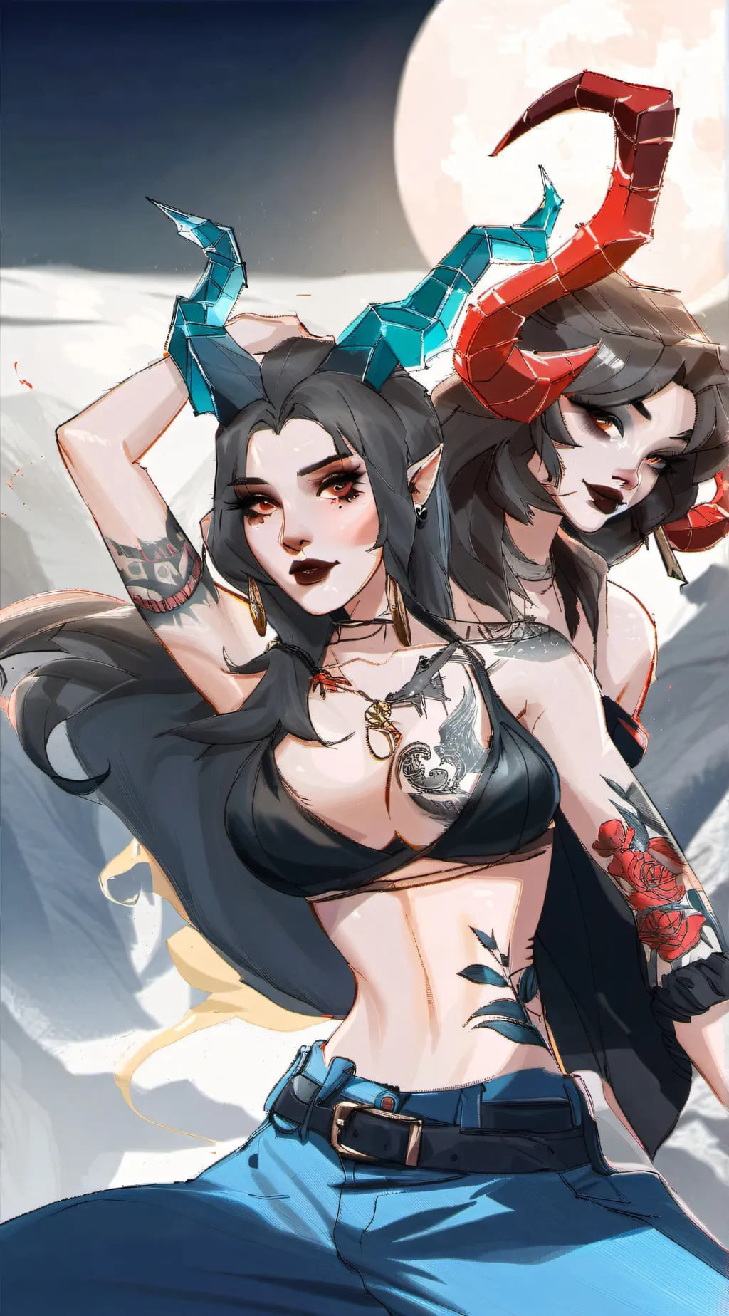 ai character: vellvet and ruby  background