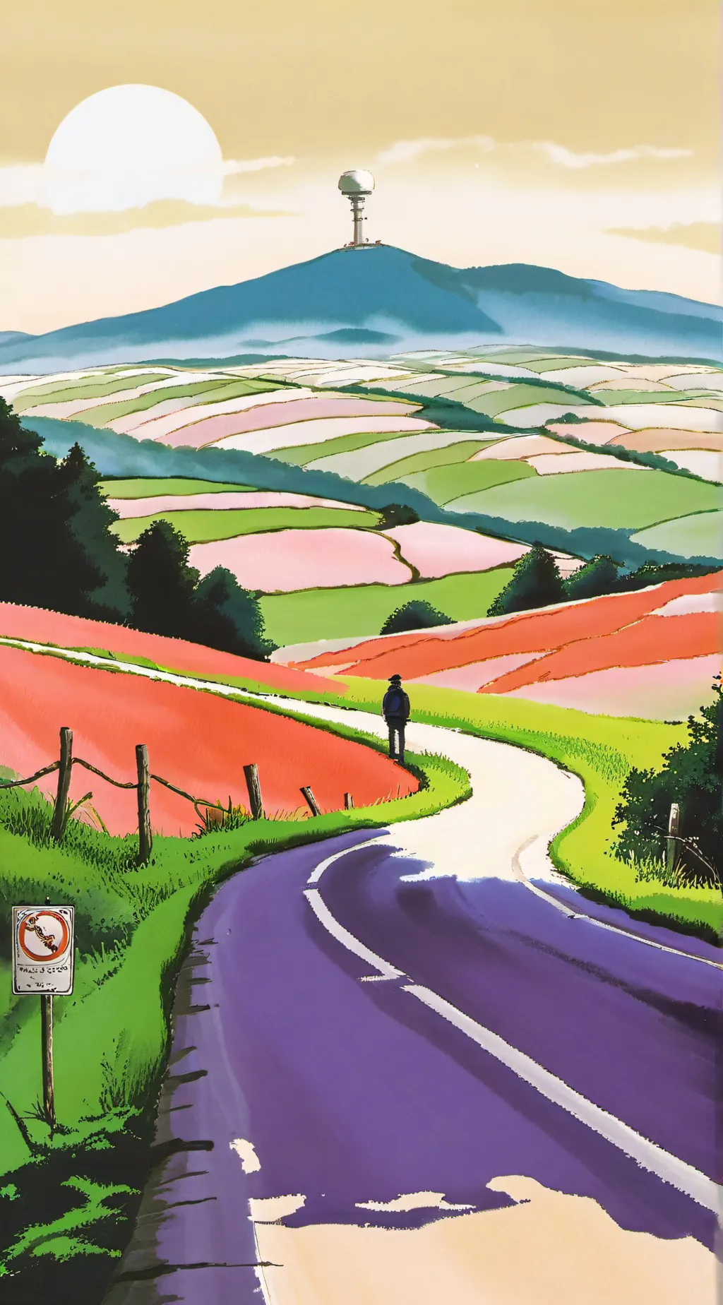 ai character: Bison roadtrip background