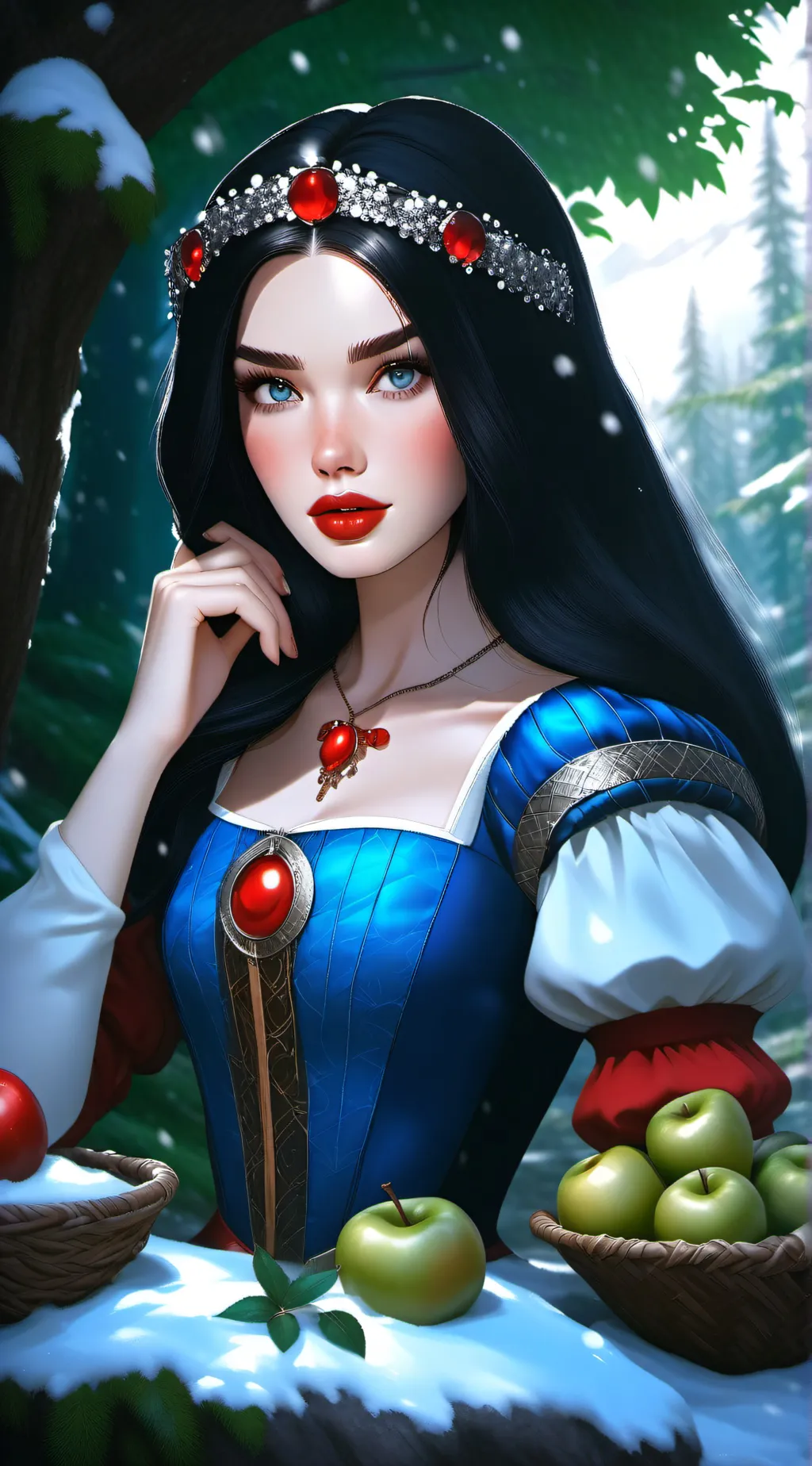 ai character: Snow White  background