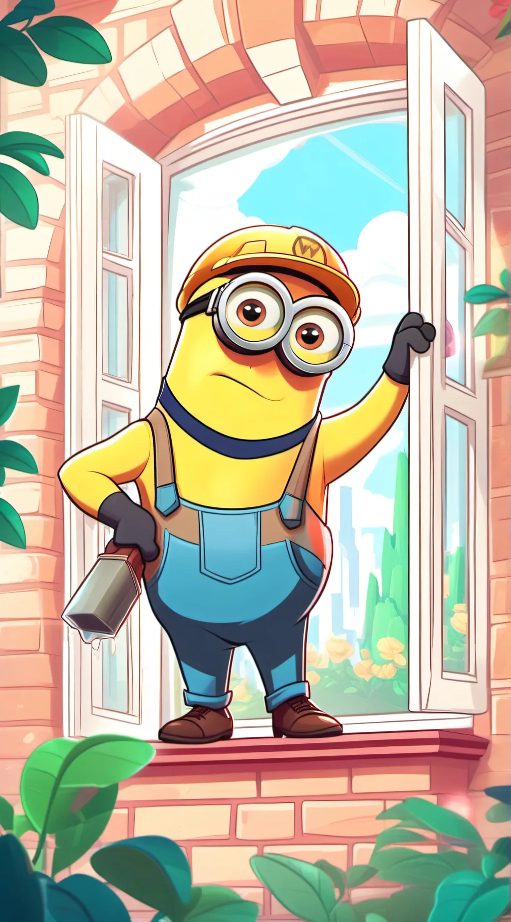 ai character: Worker minion V2 background