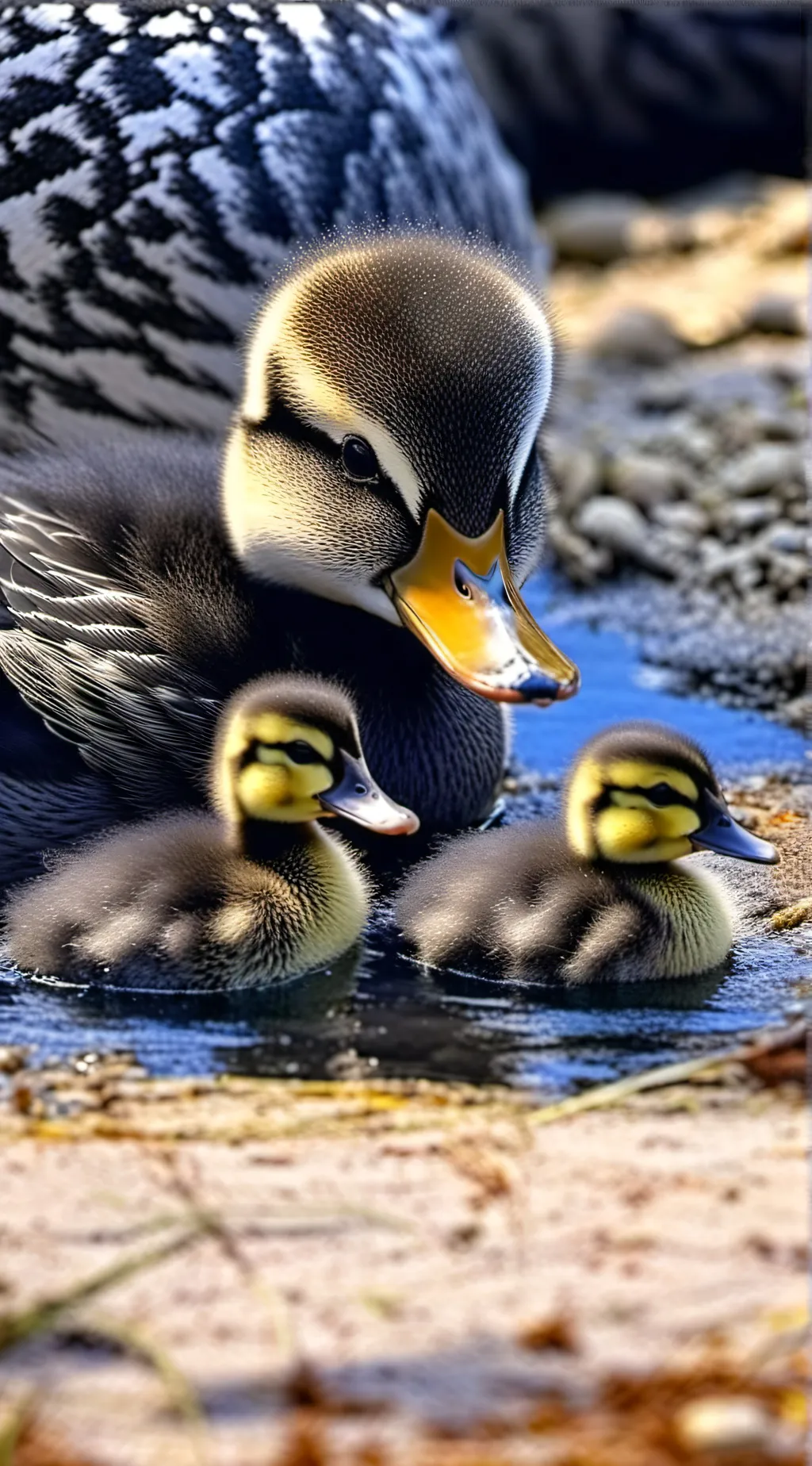 ai character: 3 brave ducklings background