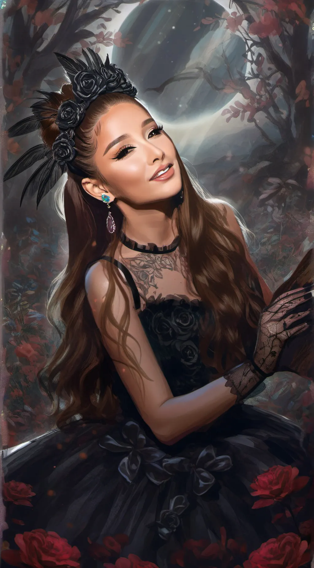 ai character: Ariana Grande  background