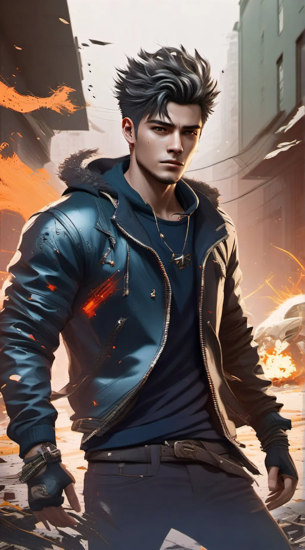 ai character: LJ  background