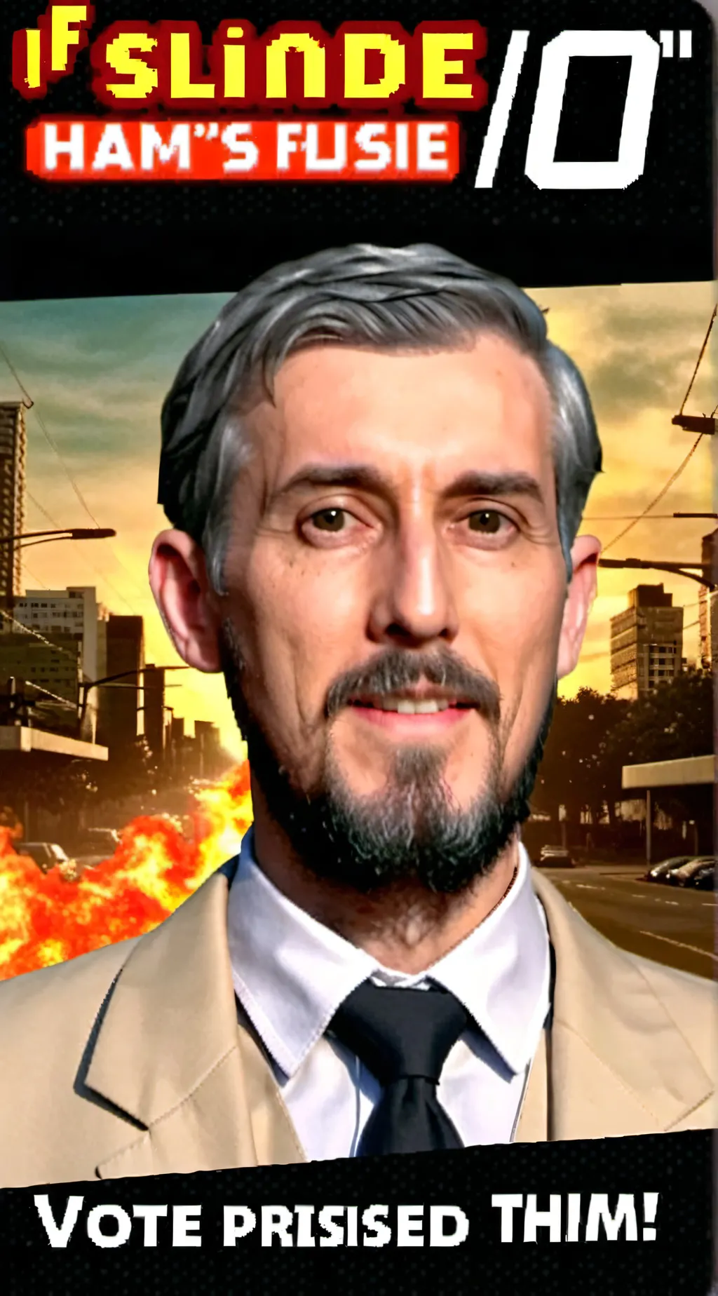 ai character: VOTE ME AS PRESIDE background