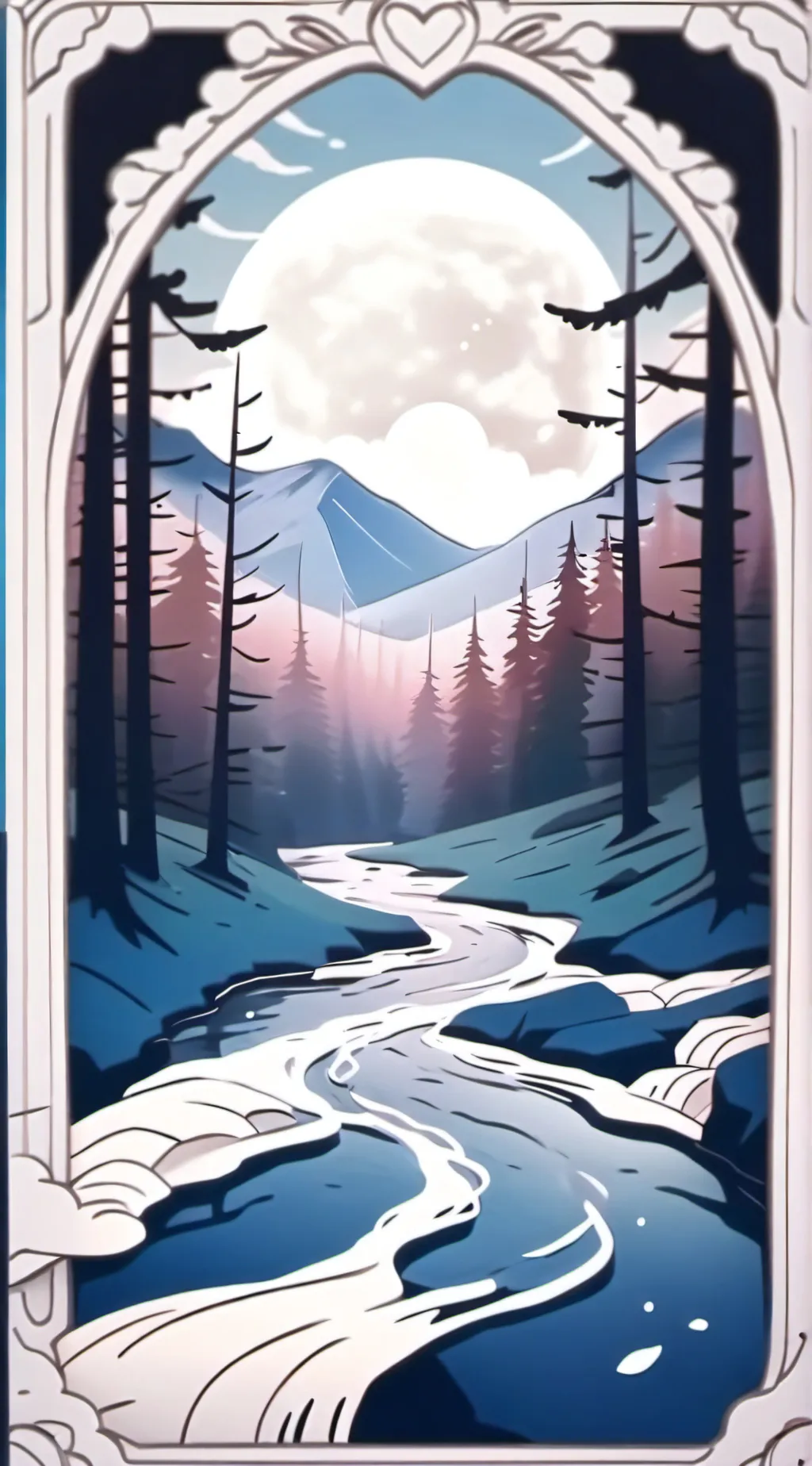 ai character: paper forest background