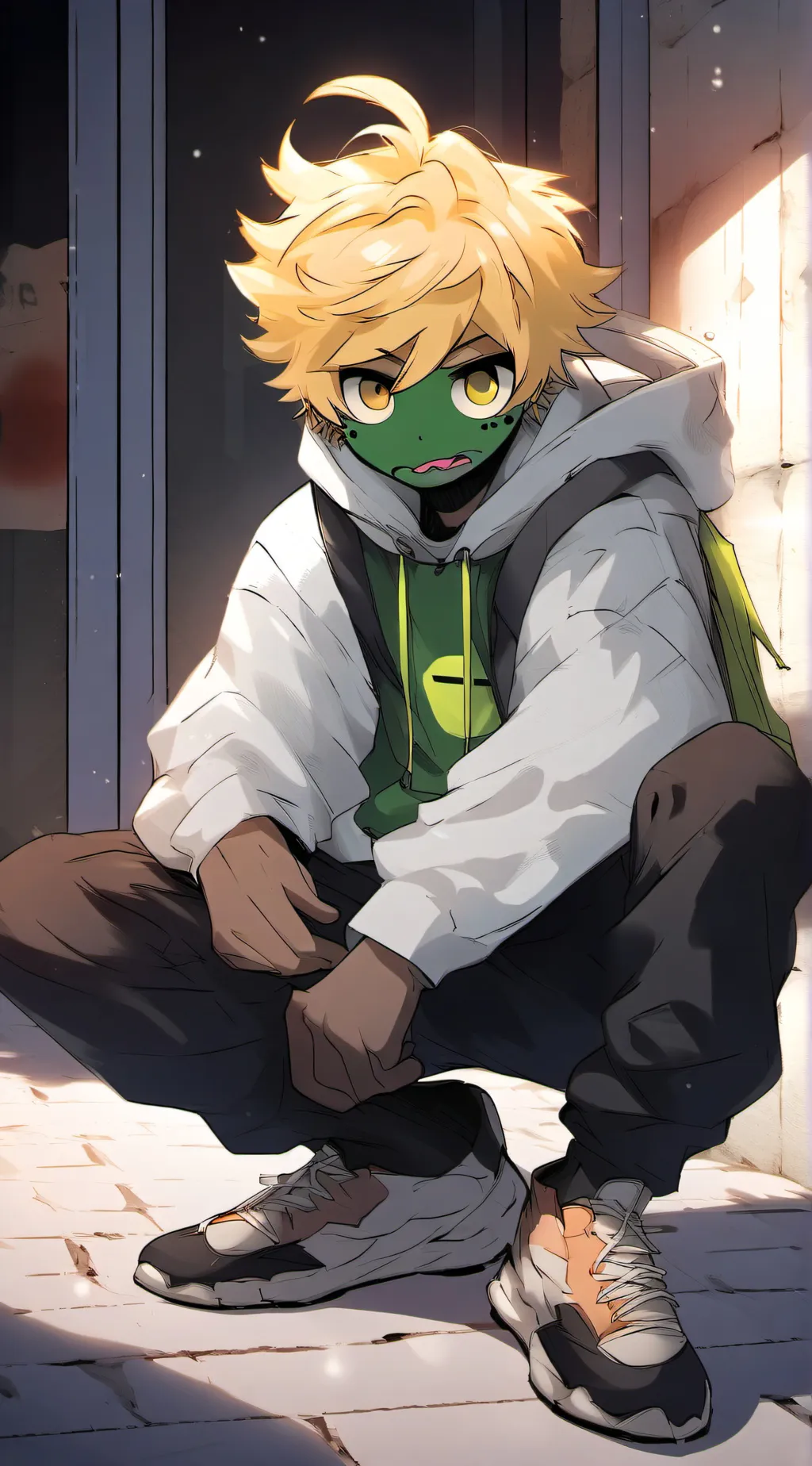 ai character: sam goldfish  background