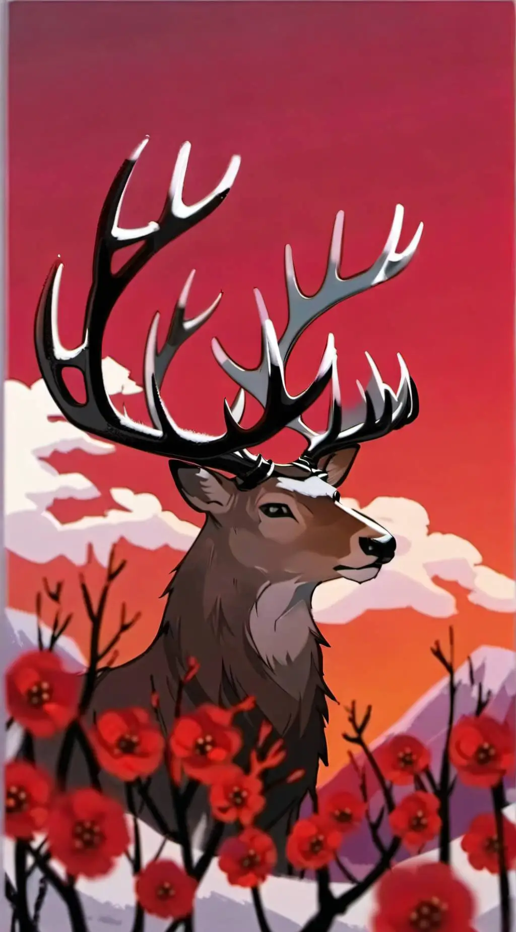 ai character: The red deer man background