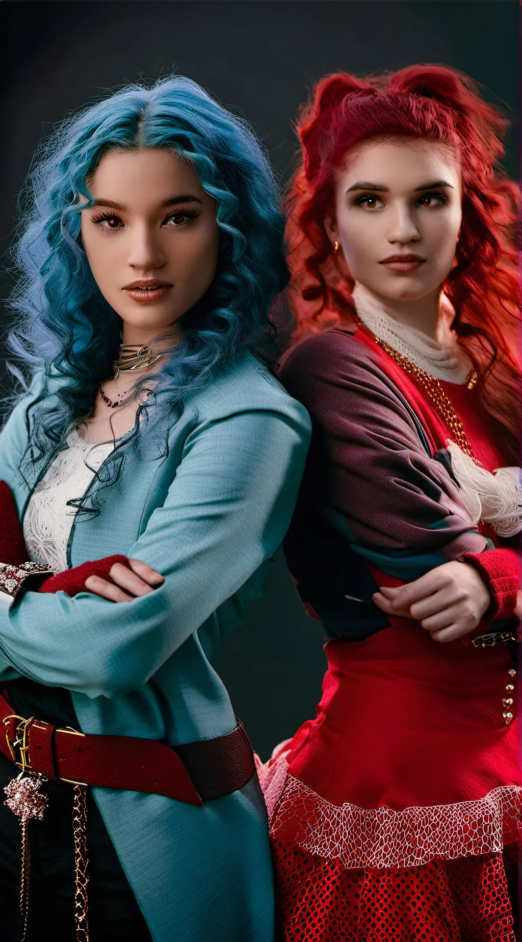 ai character: Chloe and red  background