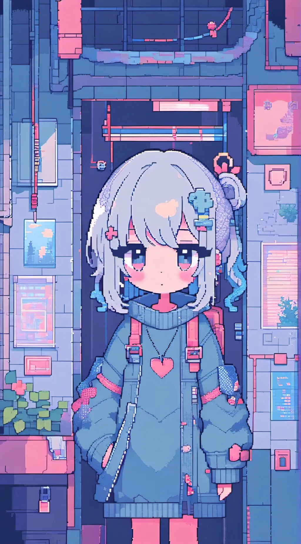 ai character: Hiiiiiiiiii background