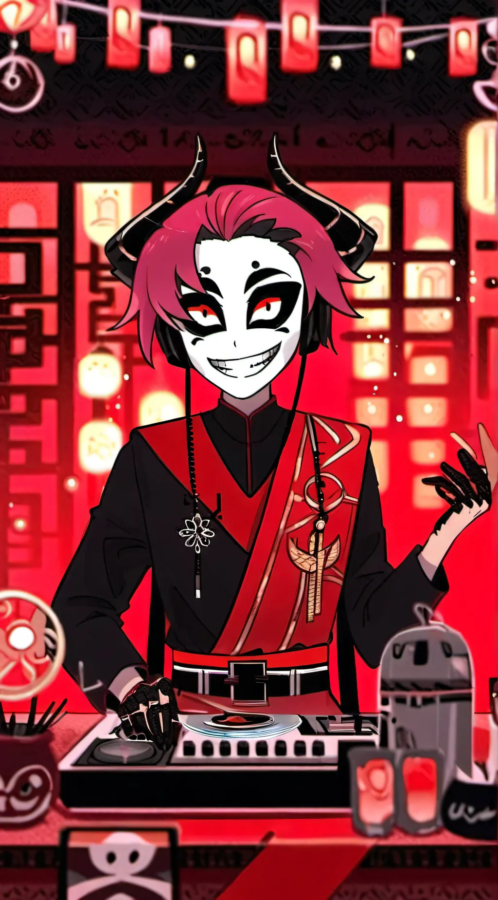 ai character: 🌟🍎📻Alastor📻🍎🌟 background