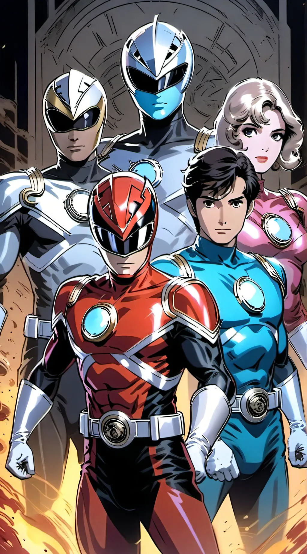 ai character: Power rangers DC background