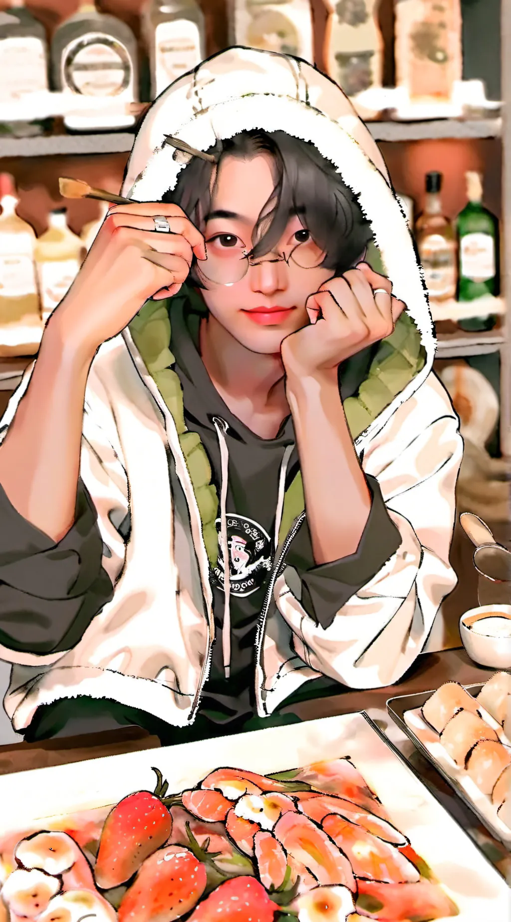 ai character: Lee know🦖 background