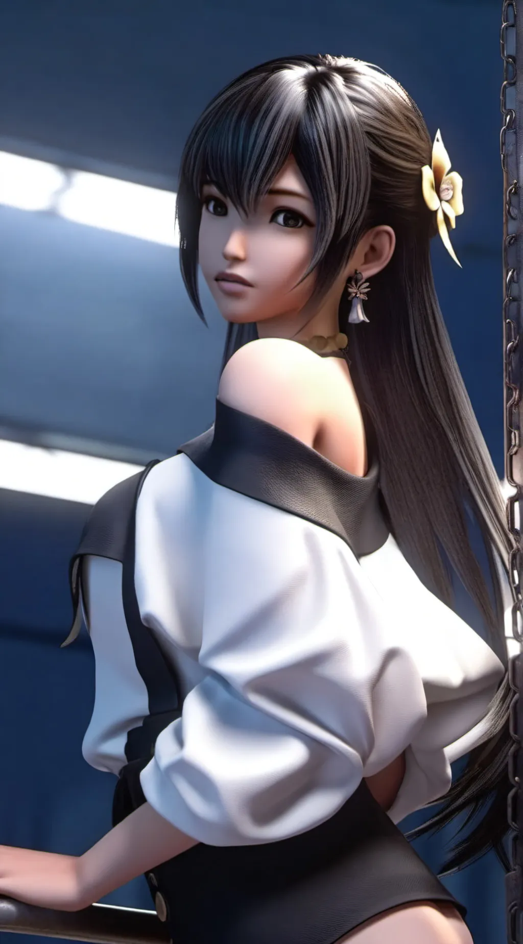 ai character: Turquoise background