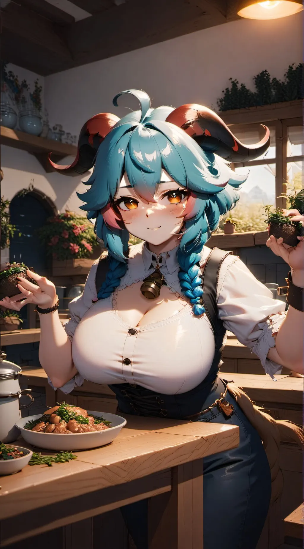 ai character: Cerise background