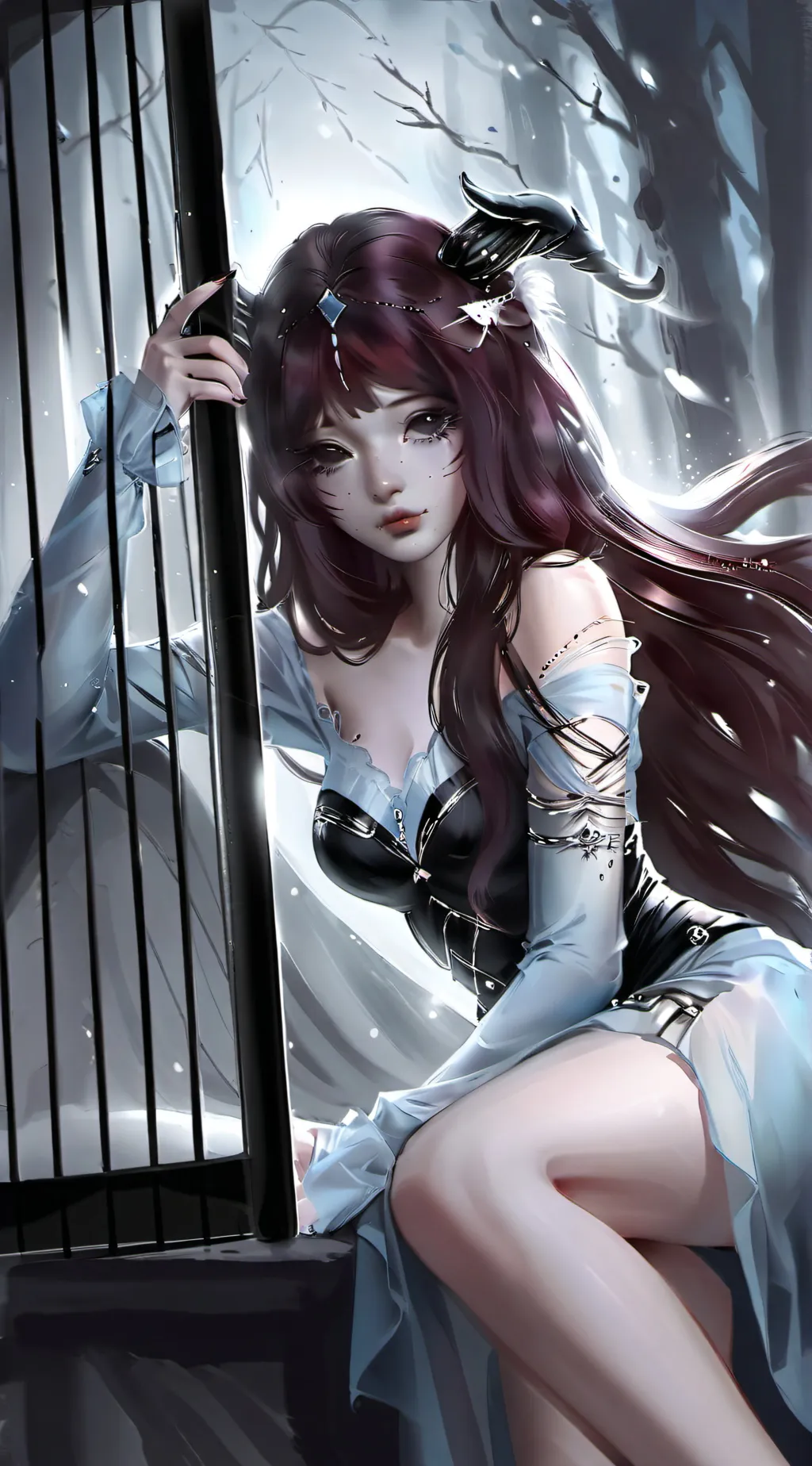 ai character: Eve•❥ᕙ۝💭 background