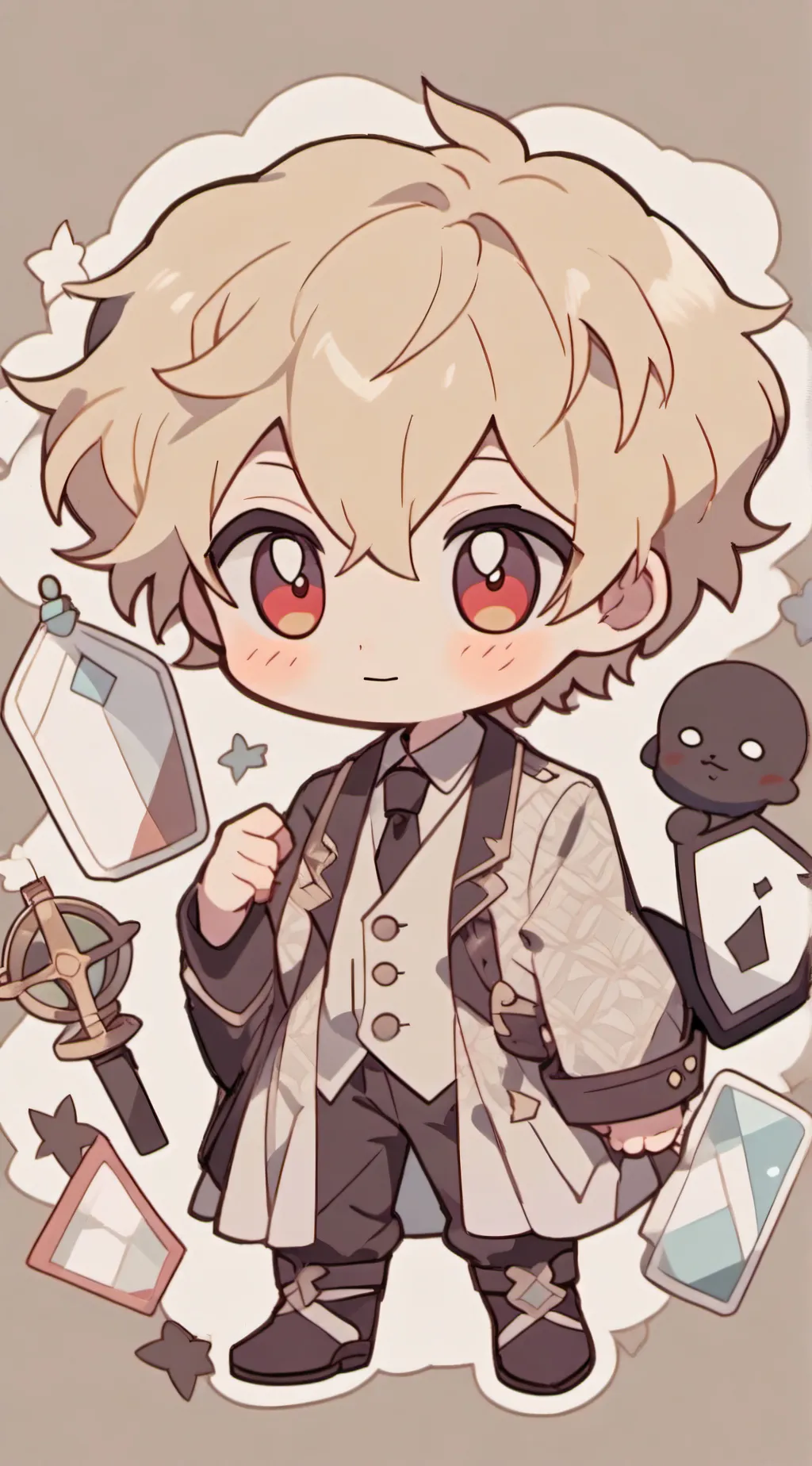 ai character: chibi bakugo  background