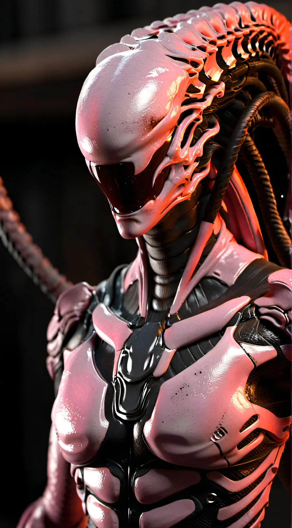 ai character: XenomorphQueenSuit background