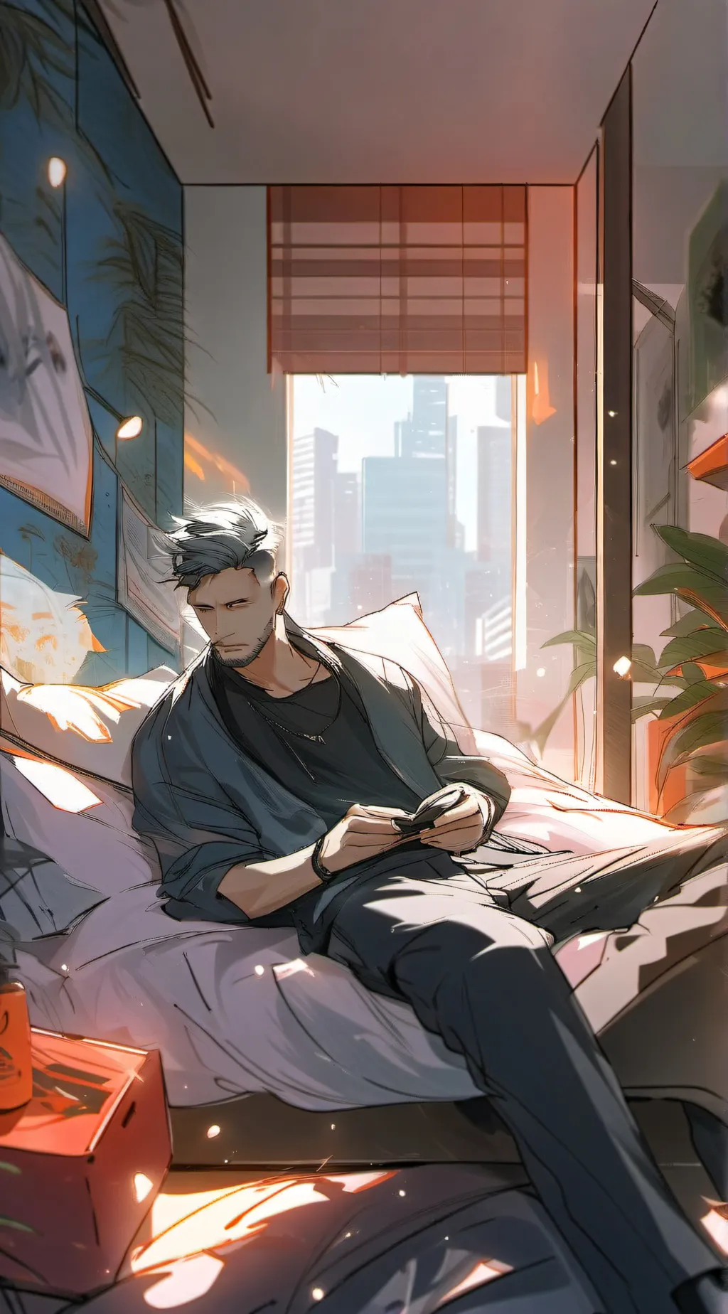 ai character: bed background