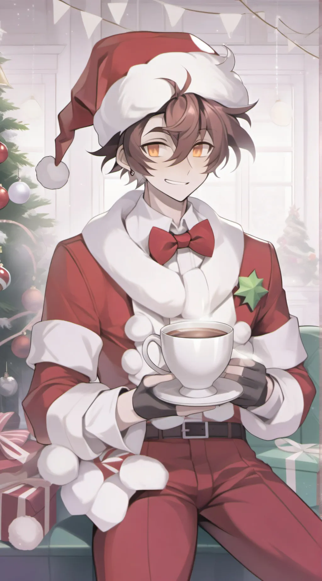 ai character: HH christmas background