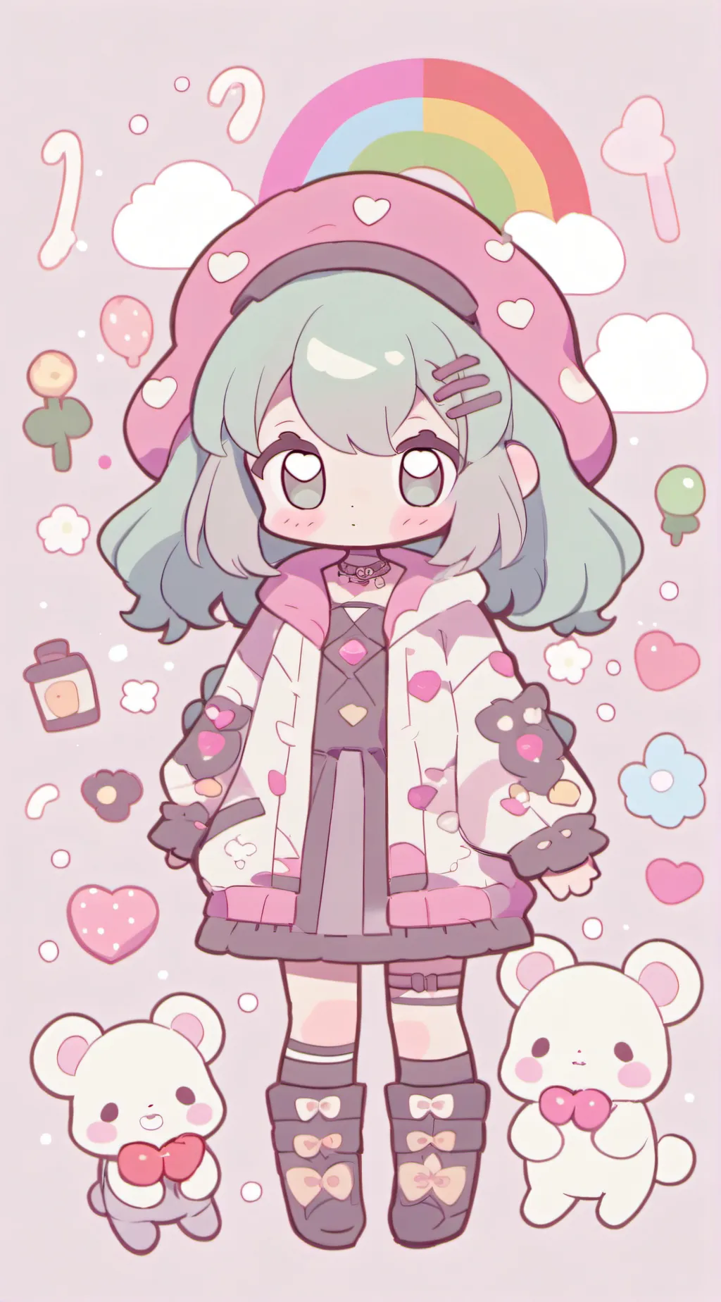 ai character: rainbow friends  background