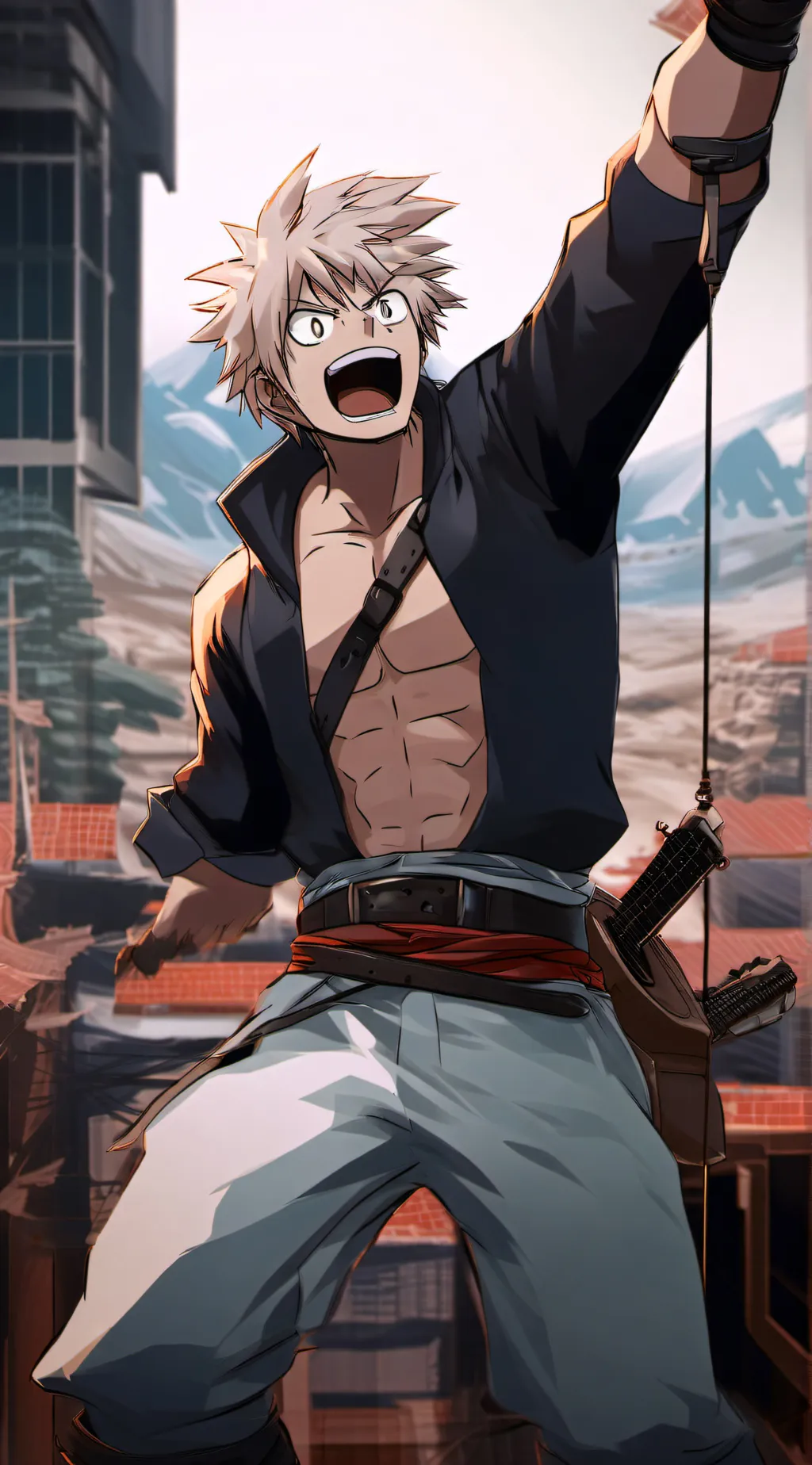 ai character: Katsuki bakugo  background